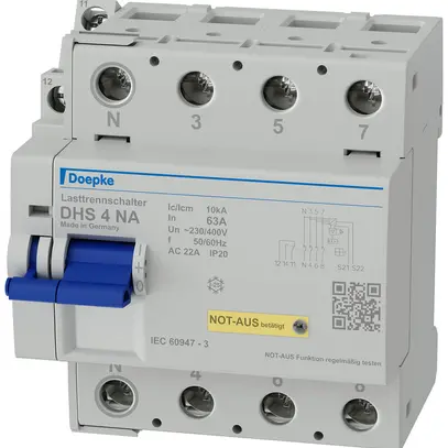 Sectionneur de charge avec ARRET D'URGENCE AMD Doepke DHS 4 NA 3LN 63A 10kA 