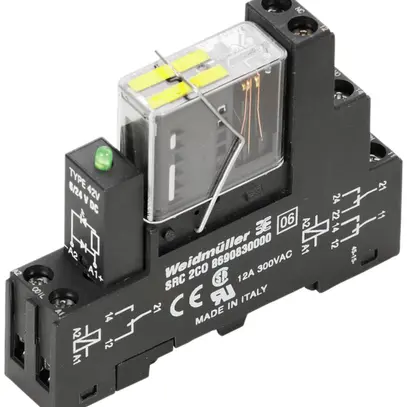 Accoppiatori relè RIDERSERIES RCI 24VDC LED verde 2C guida forzat.250VAC 6A vite 