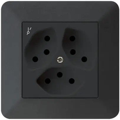 Presa INC kallysto.trend 3×T13/1 nero con protezione bambini 