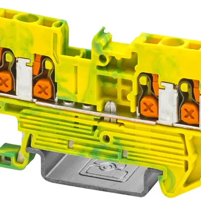 Morsetto di terra componibile PX XT 2,5-QUATTRO-PE 4mm² 4×1 DIN35 ve-gi 
