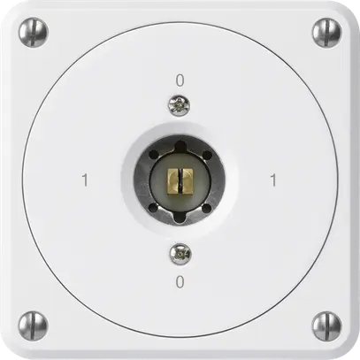 Interruttore a chiave quadrata INC robusto senza coperchio 0/1P bianco combi 