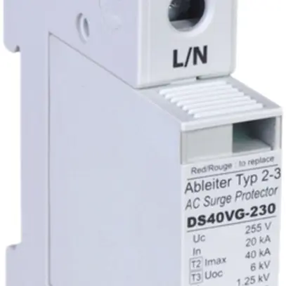 Parafulmine Flury DS 40VGS type 2+3, 1-poli 
