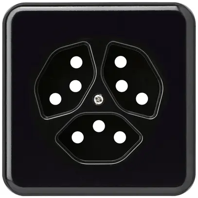 Abdeckplatte Gr.I 3×Typ 13 schwarz basico 