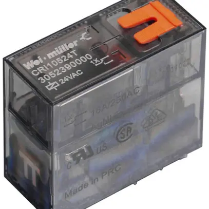 Relais WM CRI10730T 1CO AgNi 184…253VAC 16A/250VAC bouton test 