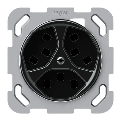 Presa INC origin 3×tipo 23 16A 230V 77×77mm nero 