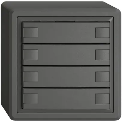 Pulsante universale AP EDIZIO.liv UNI SNAPFIX® s.LED 4× com.2T grs 