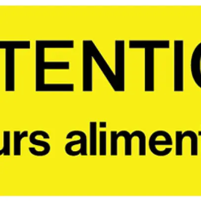 Autocollant d'avertissement ATTENTION plusieurs alimentations 80×30mm adhésif jn 