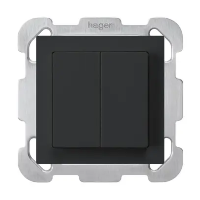 Interruttore INC kallysto 1/3+3/1P nero con piastra di fissaggio 