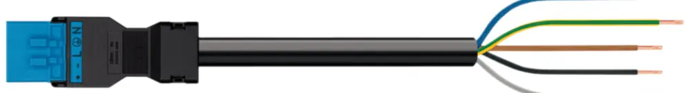 Câble de raccordement MINI 5×1.5mm² 16A 400V 3m cod.I fiche-libre bleu Cca 