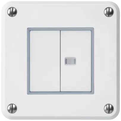 Contact à poussoir ENC robusto IP55 2×1P blanc 1×lumineux pour combinaison 