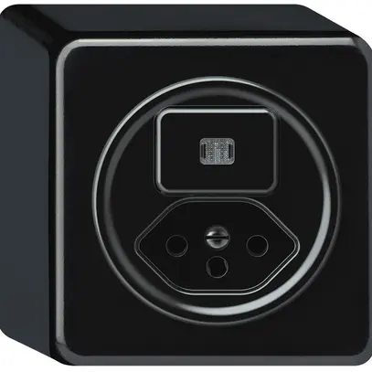 Combinazione AP origin 1×tasto luminoso 1CO+T13 1P 0<1 10A 230V 88×88×54mm nero 