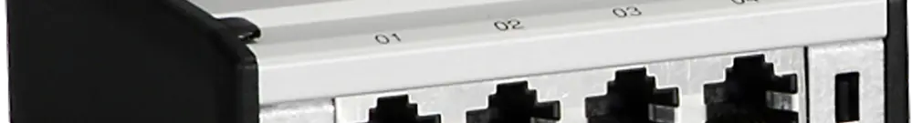Patch box mini 4×RJ45 cat.6 STP, gris aluminium, blindé 