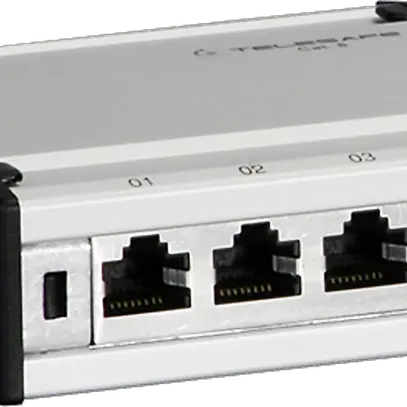 Patch box mini 4×RJ45 cat.6 STP, gris aluminium, blindé 