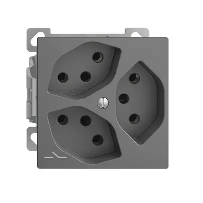 Prise AP EDIZIOdue 3×T13 gris foncé 1×S intérieur pour combinaison 