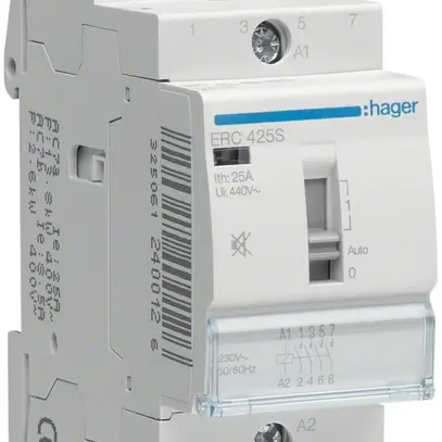 Contacteur AMD Hager ERC 230VAC 4 fermeur 0 ouvreur 25A sans bourdonnement 2UM 