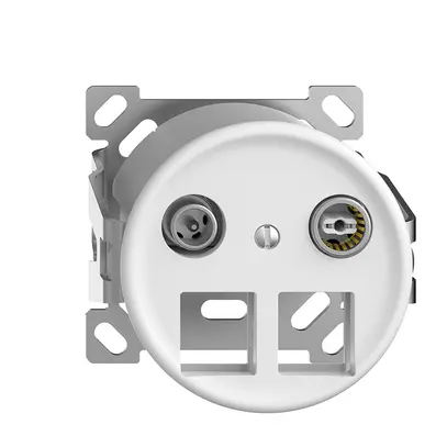 Presa multimedia 11dB AP Sdue, presa terminale/passaggio, p.2×RJ45 Keystone, bi 