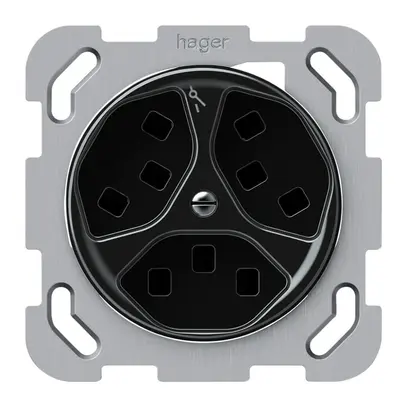Presa INC origin 3×tipo 23 1×S 16A 230V 77×77mm nero 