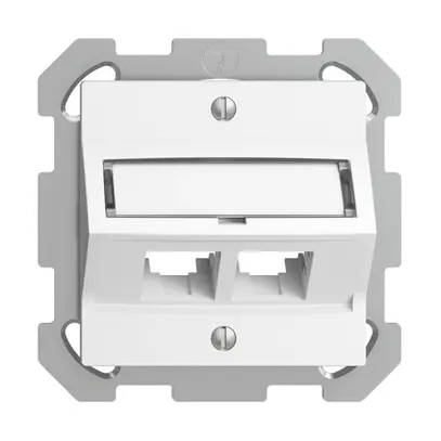 Kit de montage ENC S-One EDIZIOdue FM pour 2×RJ45 oblique, blanc 