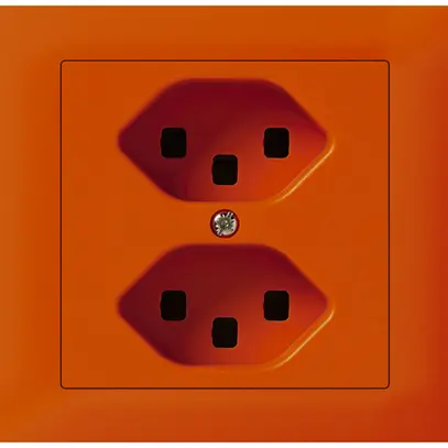 EB-Steckdose kallysto 2×T23 Bauart T mit EB-Dose G3 Abdeckrahmen steckbar orange 