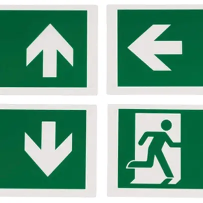 Jeu de pictogrammes Sylvania LifeSafe Pro EXIT sortie gauche/droite haut/bas 
