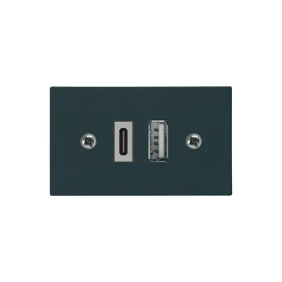 Prise de charge USB INC Hager FLF 18W PD 1×type A 1×type C noir 