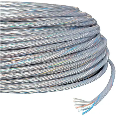 Kabel Elektrogros TDLR 6×0.75mm² transparent mit Stahlseele Rolle à 100m 