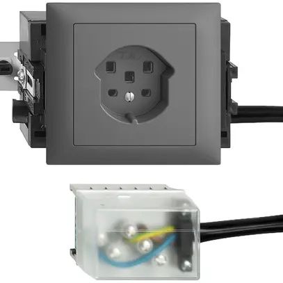 Presa INS tipo 25 EDIZIOdue, 53mm, per Ecobus power, grigio scuro 