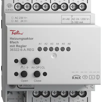 Actionneur de chauffage AMD Feller KNX 6 fois avec régulateur 24/230VAC 50Hz 