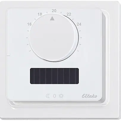 Termostato ambiente RF AP Eltako FTR65HS/12VDC, solare, bianco lucido 