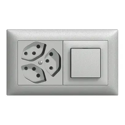 UP-Kombination EDIZIOdue 3×T13+3/1P silver, horizontal 