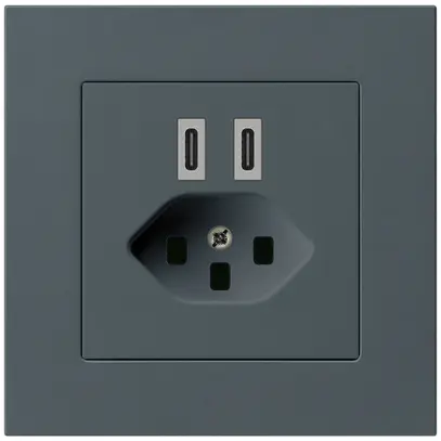 Prise de charge USB ENC Hager kallysto.pro C-C 20W+T23 5V 94×94mm anthracite 
