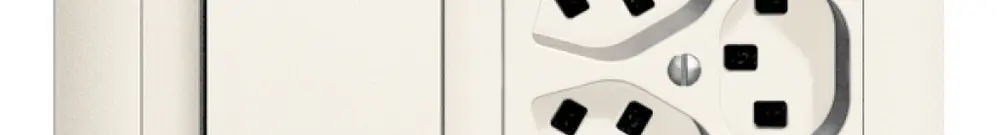 UP-Kombination EDIZIOdue 1×2 horiz. S3/3×T23 weiss 