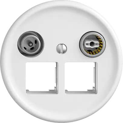 Prise multimédia 11dB Sdue Q, prise terminale/d.passage, p.2×RJ45 Keystone bc 