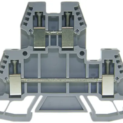 Durchgangs-Reihenklemme Woertz 0.5…6mm² 41A 500V Schraubanschluss 2×2 TH35 grau 