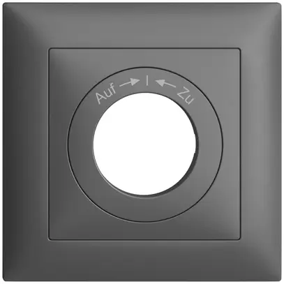 Kit front. EDIZIOdue Auf->I<-Zu 88×88mm gris foncé, pour interr.rot 