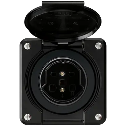 Presa INC robusto tipo 25 nero per combinazione 