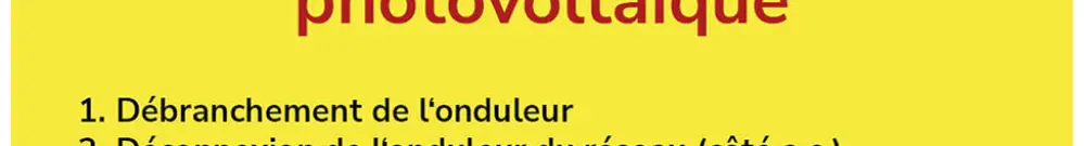 Autocollant d'avertissement ELBRO Débranchement du système photovolta.90×40mm jn 