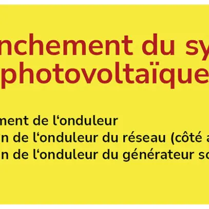 Autocollant d'avertissement ELBRO Débranchement du système photovolta.90×40mm jn 
