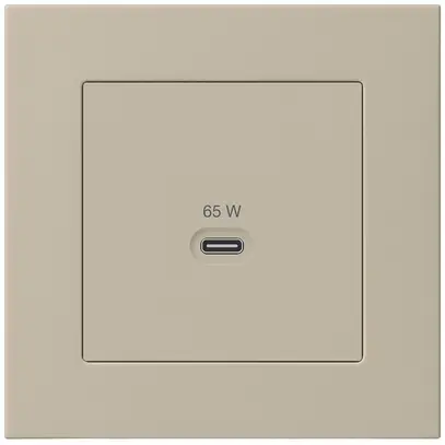 Presa di ricarica USB INC Hager kallysto.pro tipo C 65W 3250mA beige 