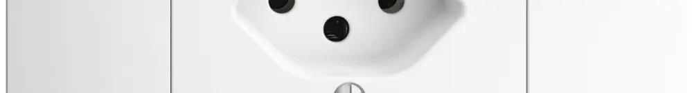 Prise INC EDIZIOdue T13 blanc, avec LED vert 
