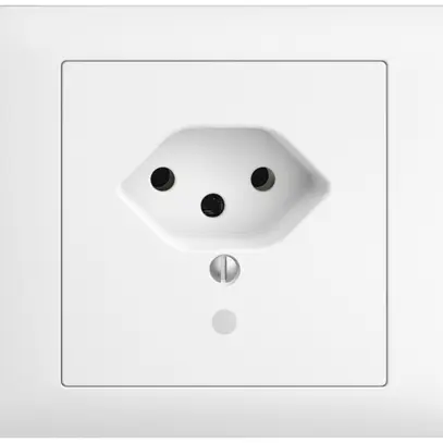 Prise INC EDIZIOdue T13 blanc, avec LED vert 