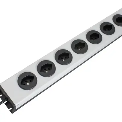 Prise multiple MH 8×T13 PowerLine, Td 3×1mm², 1.5m, noir 