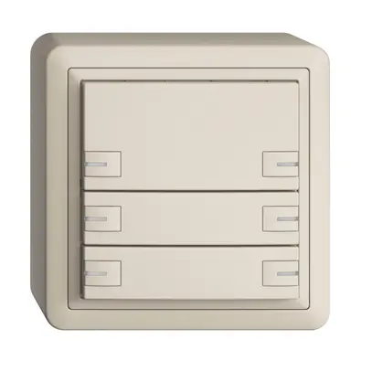 Poussoir KNX RGB AP EDUE, 250mW, a.LED RGB, 6×poussoir, comm.1×touche, crema 