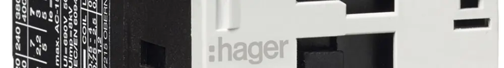 Contacteur de puissance Hager 3P+1 ouvreur 15.5A à AC-3 tension de bobine 230VAC 