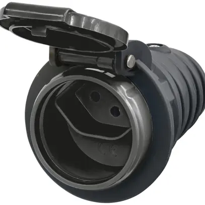 Kupplung Steffen T13 IP55 10A 250V, schwarz/Deckel schwarz 