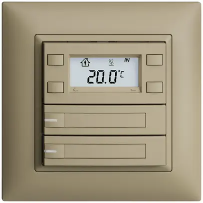 Poussoir RTH ENC KNX 2× EDIZIOdue FMI sand, avec pap.+LED RGB 