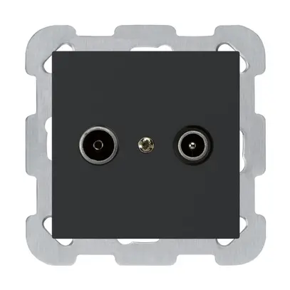 Presa di passaggio INC kallysto R/TV 19dB nero con piastra di fissaggio 