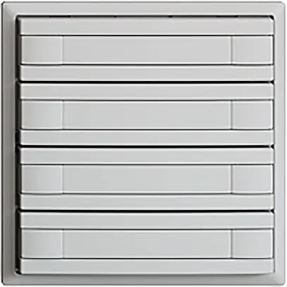 Poussoir ENC KNX 8× EDIZIOdue gris clair RGB sans LED avec insert papier 