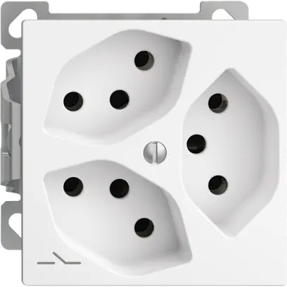Prise AP EDIZIOdue 3×T13 blanc 1×S intérieur pour combinaison 