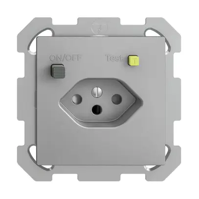 Prise ENC EDIZIOdue T13 FI 30mA FM, shutter, silver 